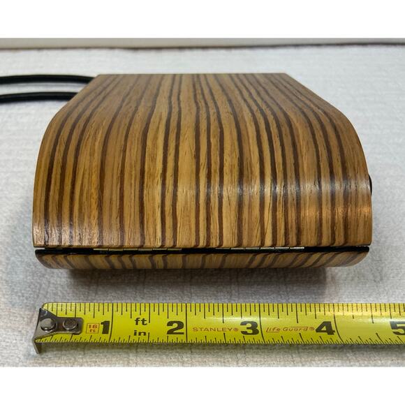 Hammill Diebolt Studio Alcea Minaudiere Wood Handbag Zebrawood MSRP $220 - Picture 15 of 16